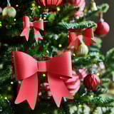 VINTERFINT Tree ornament set of 8, bow red