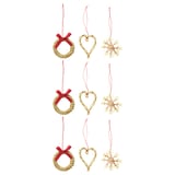 VINTERFINT Tree ornament set of 9, straw