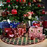 VINTERFINT Tree skirt, check pattern multicolor, 100 cm