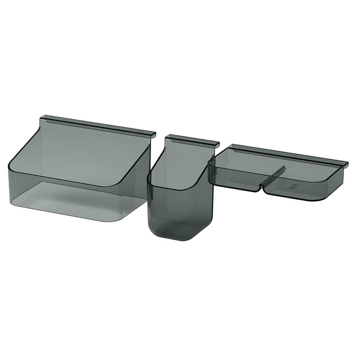 VISSLAÅN drawer organizers, set of 3, gray - IKEA