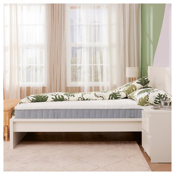 VITMÅSEN Pocket spring mattress, with latex extra firm/light blue, 150x200 cm