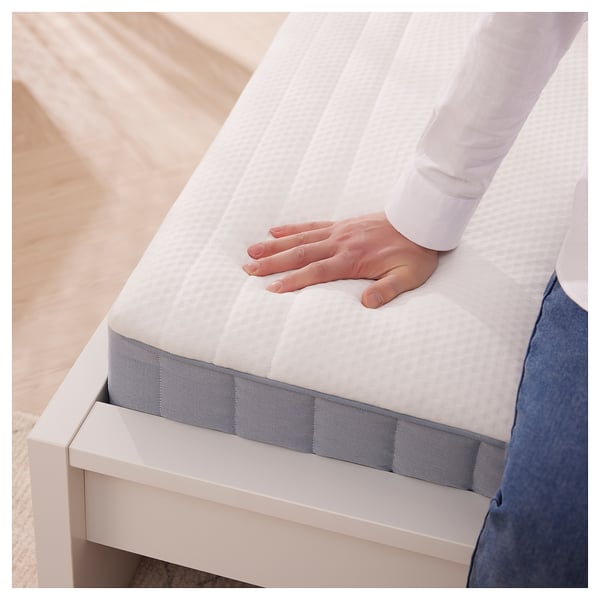 VITMÅSEN Pocket spring mattress, with latex extra firm/light blue, 150x200 cm