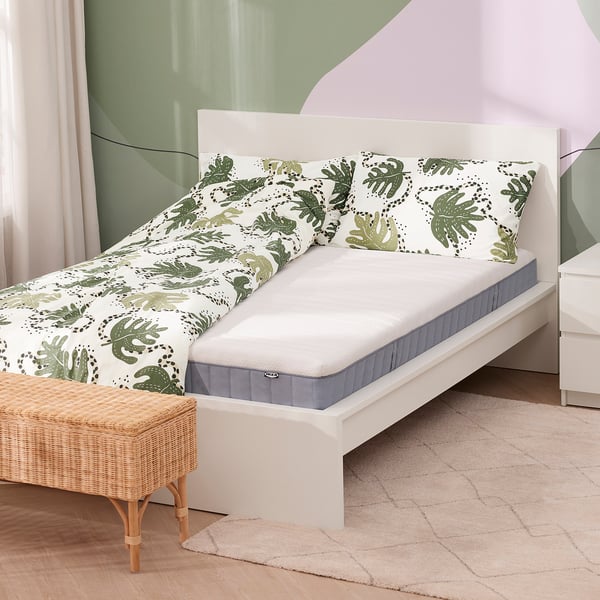 VITMÅSEN Pocket spring mattress, with latex extra firm/light blue, 150x200 cm