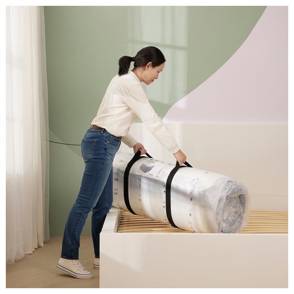 VITMÅSEN Pocket spring mattress, with latex extra firm/light blue, 150x200 cm