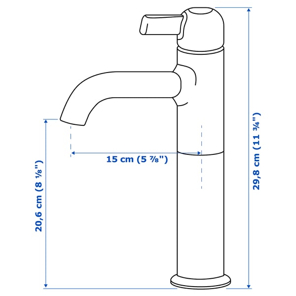 VOXNAN Bath faucet, tall, chrome plated