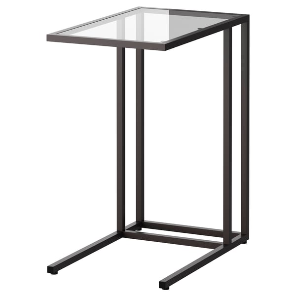 VITTSJ  Table  pour  ordinateur portable brun noir verre 