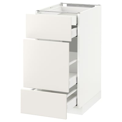 METOD メトード ベースキャビネット 引き出し前部3/引き出し4, ホワイト マキシメーラ/ヴェッディンゲ ホワイト, 40x60x80 cm