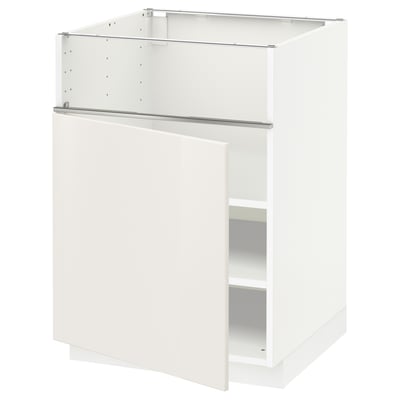 METOD メトード ベースキャビネット コンロ用/フィッシュグリル/扉, ホワイト/ヴェッディンゲ ホワイト, 60x60x80 cm