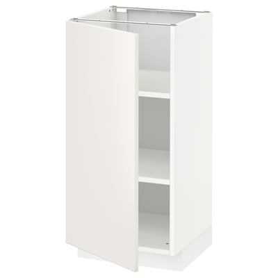 METOD メトード ベースキャビネット 棚板付き, ホワイト/ヴェッディンゲ ホワイト, 40x41x80 cm