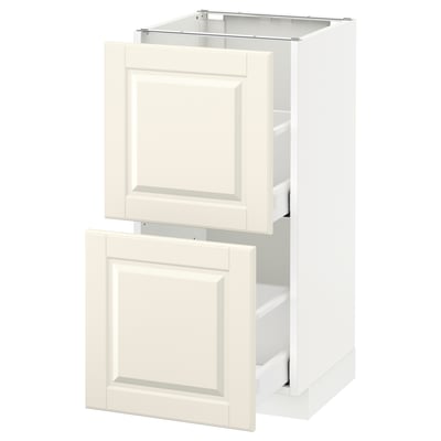 METOD メトード ベースキャビネット 引き出し2段付き, ホワイト マキシメーラ/ボードビーン オフホワイト, 40x41x80 cm
