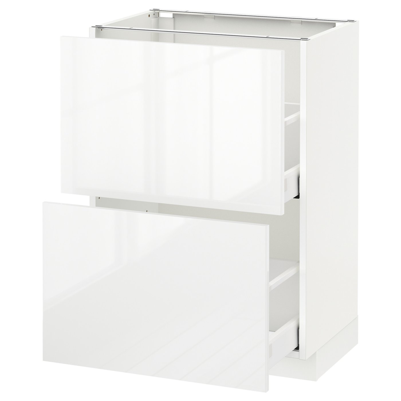 METOD メトード ベースキャビネット 引き出し2段付き, ホワイト マキシメーラ/ヴォックストルプ ハイグロスライトベー…[5](59160911) METOD メトード ベースキャビネット 引き出し2段付き, ホワイト