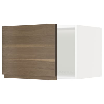 METOD メトード トップキャビネット 冷蔵庫/冷凍庫用, ホワイト/ヴォックストルプ ウォールナット調, 60x60x40 cm