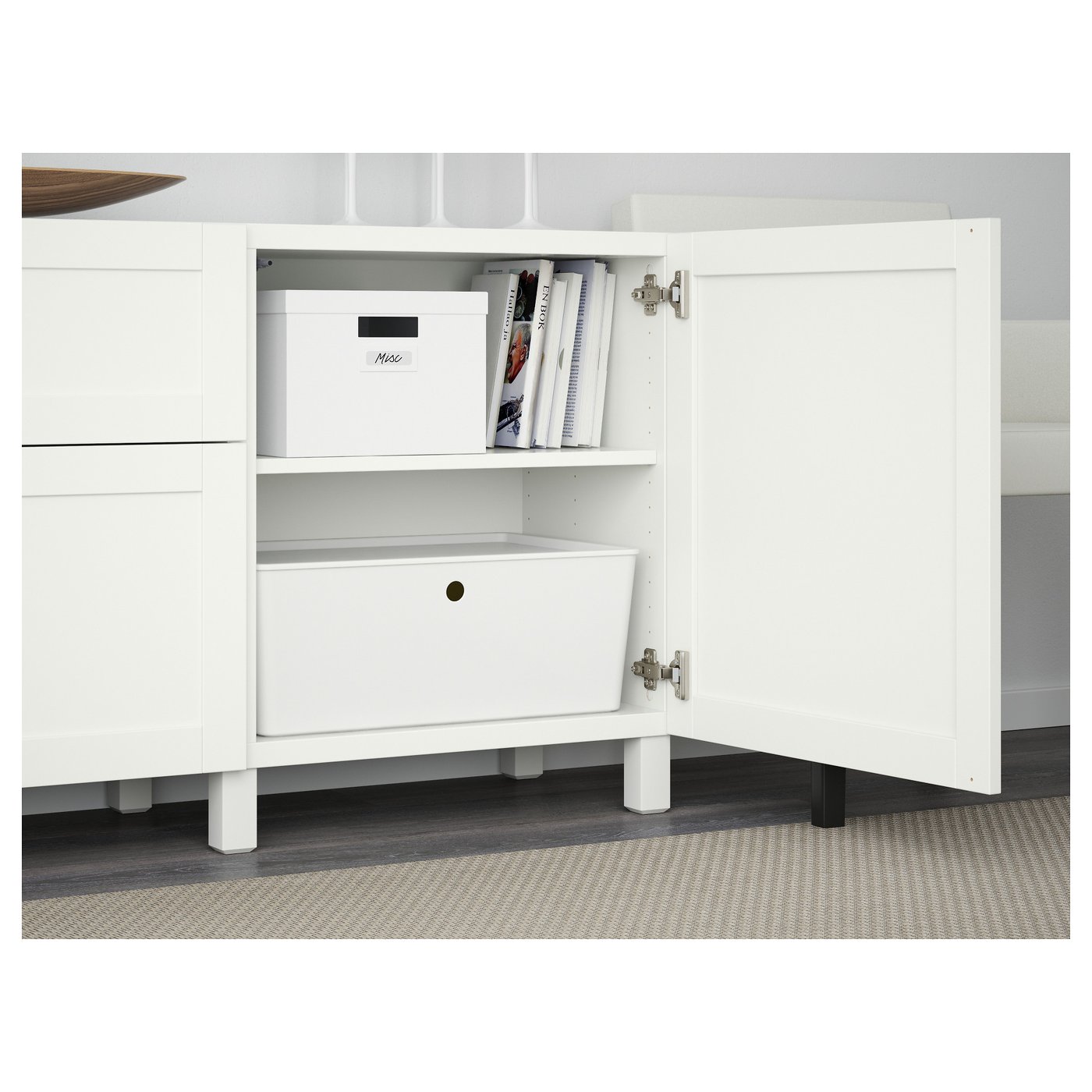 IKEA ベストー　収納棚　白 BESTÅ ベストー 収納コンビネーション 扉付, ホワイト/セルス
