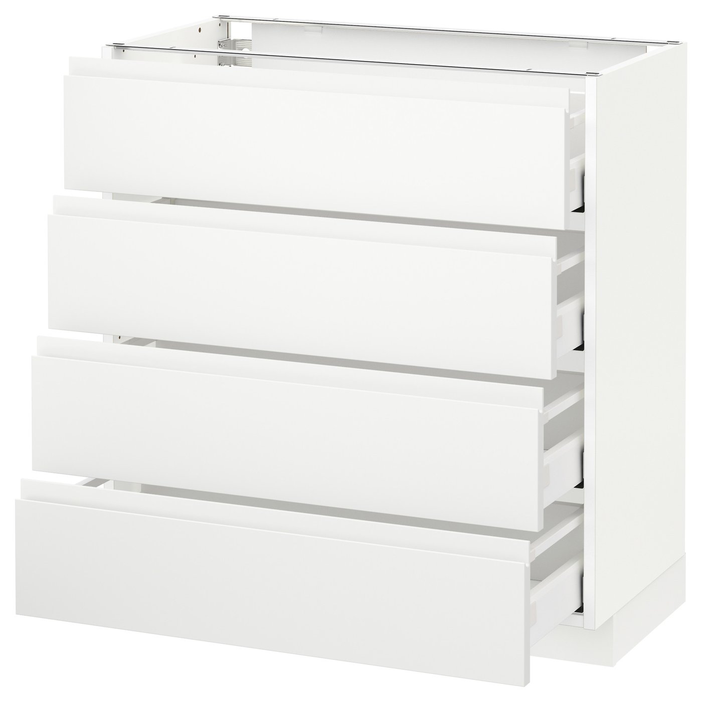 METOD メトード ベースキャビネット 引き出し4段付, ホワイト