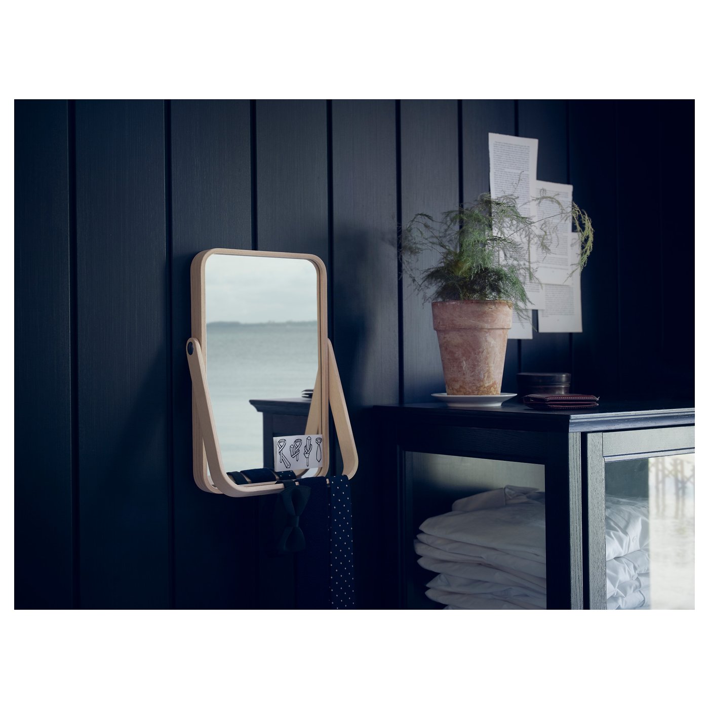 【美品】IKORNNES IKEA 全身鏡 IKORNNES イコルネス スタンドミラー, アッシュ, 52x167 cm - IKEA