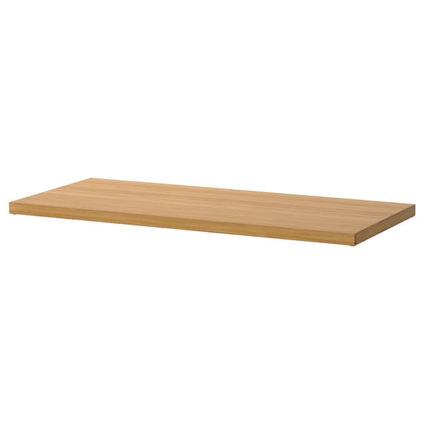 ELVARLI bamboo shelf, natural. Simple, flat, long rectangular design. Durable, sturdy. Perfect for modern decor.