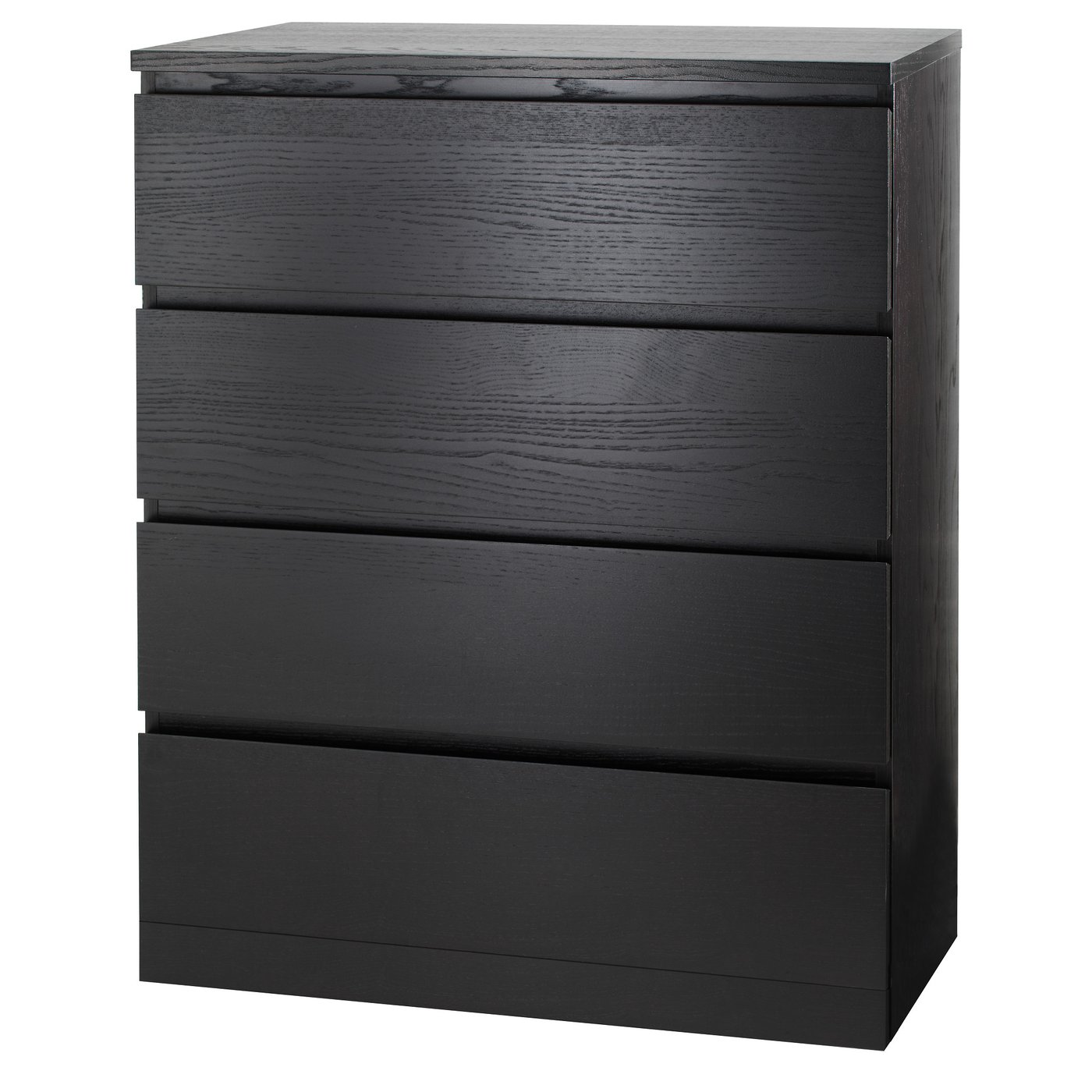 MALM マルム チェスト（引き出し×4）, ブラックブラウン, 80x100