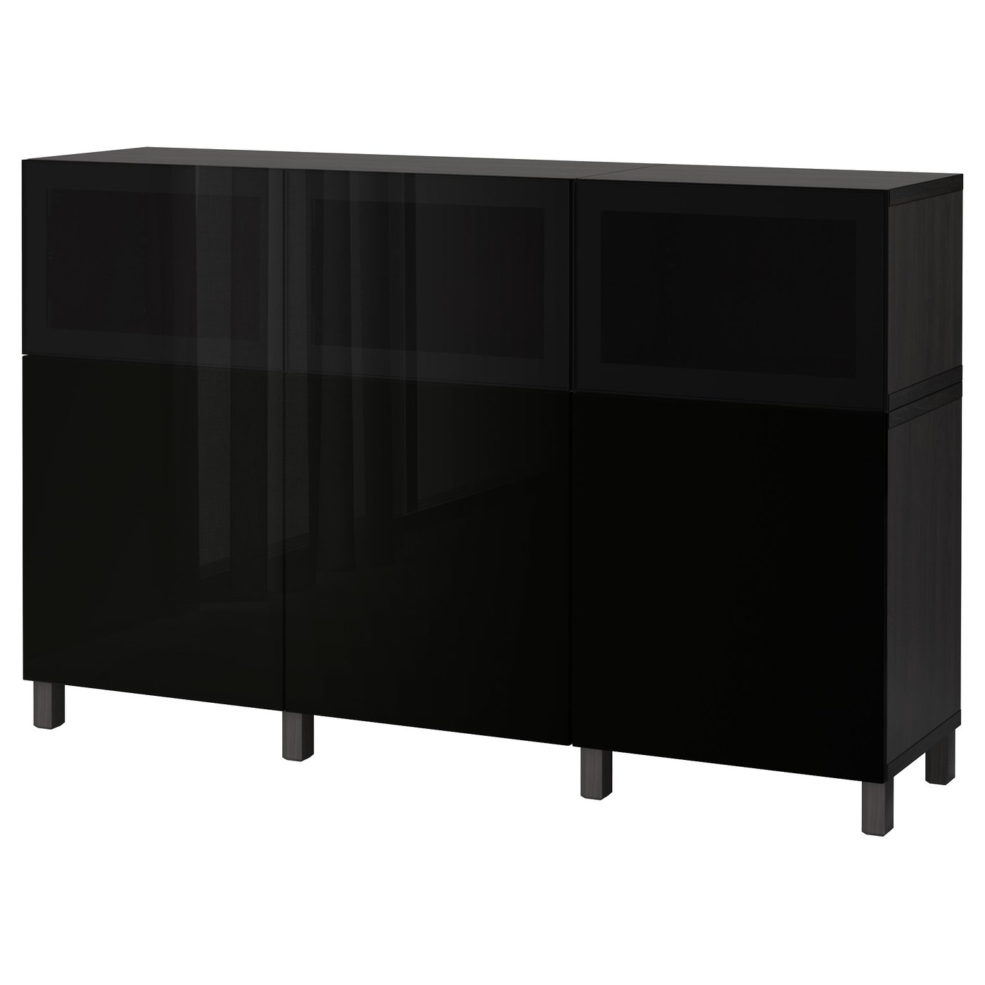 IKEA BESTÅ/GLASSVIK】組み立て途中品 3台セット ランプ付き BESTÅ storage combination w glass doors white Lappviken