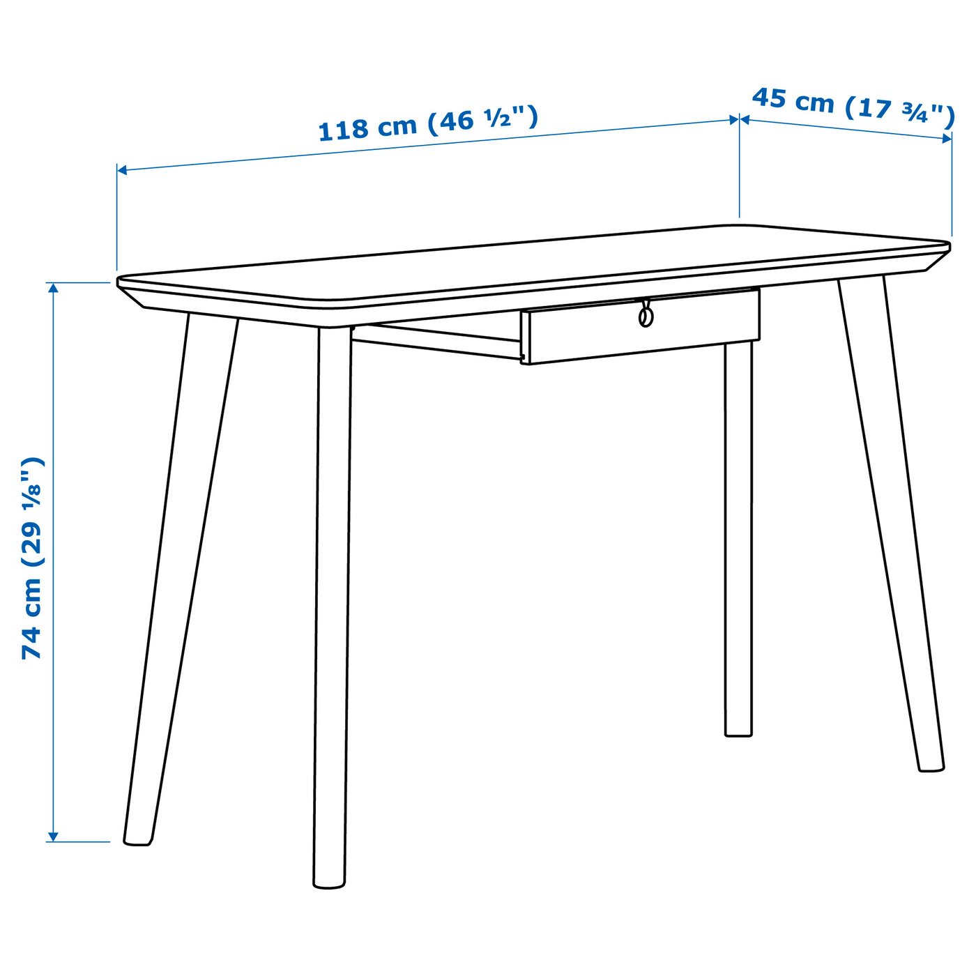 LISABO リーサボー デスク, ブラック, 118x45 cm - IKEA
