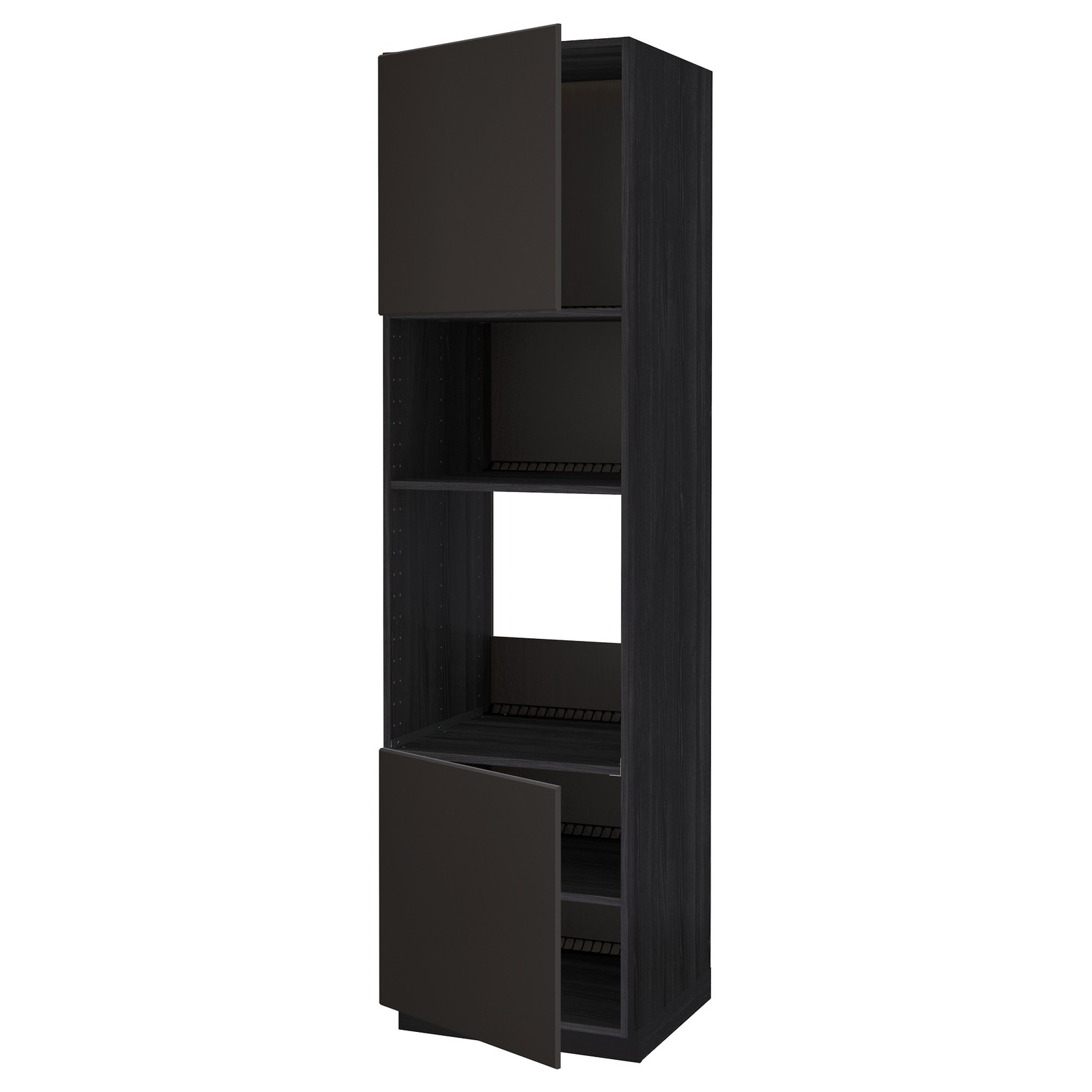 METOD Armoire four/microondes 2portes/tb noir/Kungsbacka anthracite