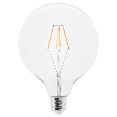 LUNNOM ルッノム LED電球 E26 440ルーメン, 調光可能/球形 クリアガラス, 125 mm