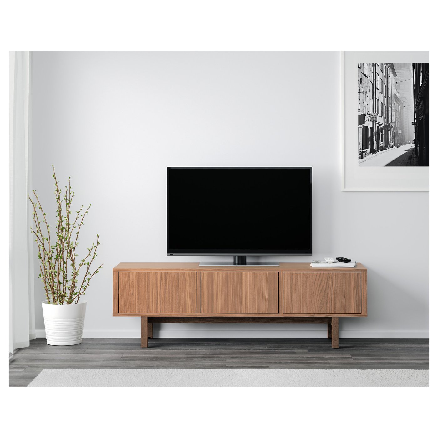 11/21終了IKEA STOCKHOLMストックホルム　テレビ台　テレビボード STOCKHOLM ストックホルム テレビ台, ウォールナット材突き板