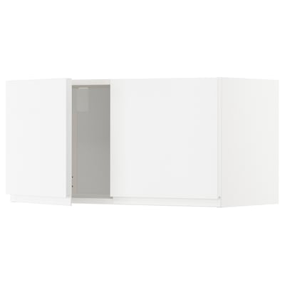 METOD メトード ウォールキャビネット 扉2枚付き, ホワイト/ヴォックストルプ ハイグロス/ホワイト, 80x37x40 cm