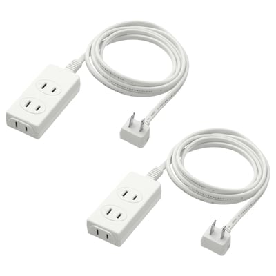 KOPPLA コップラ 電源タップ 3個口, アース無 ホワイト, 1.5 m
