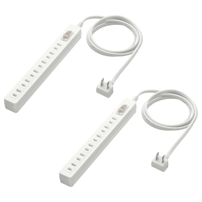 KOPPLA コップラ 電源タップ 6個口, アース無/ホワイト, 1.5 m