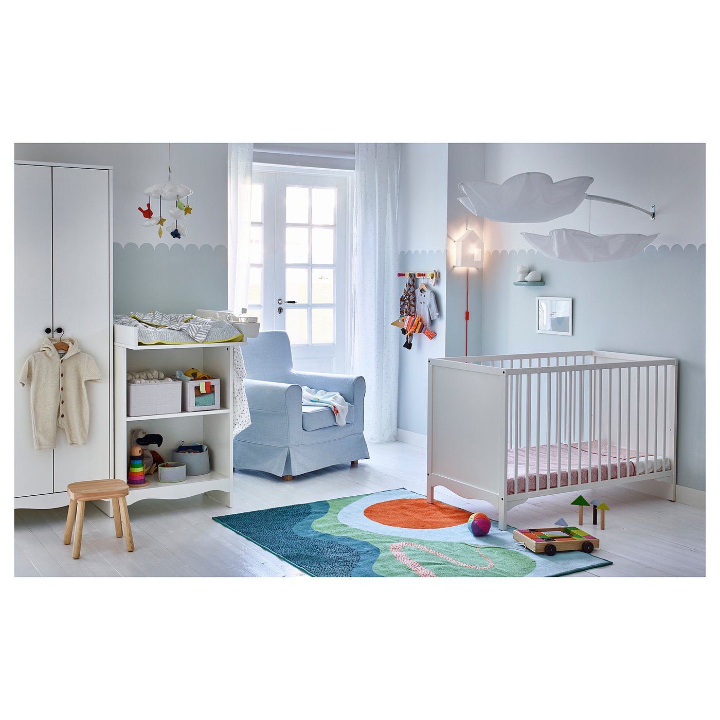 ベビーベッド　イケア　SOLGUL 説明書あり SOLGUL ソルグル ベビーベッド, ホワイト, 60x120 cm - IKEA