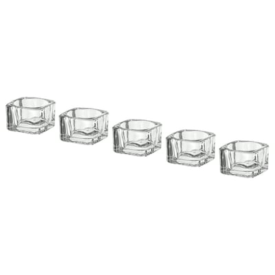 GLASIG حامل شمعة صغيرة, زجاج شفاف, ‎5x5 سم‏