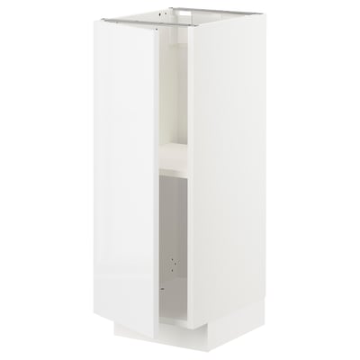 METOD メトード ベースキャビネット 棚板付き, ホワイト/リンガフルト ホワイト, 30x41x80 cm