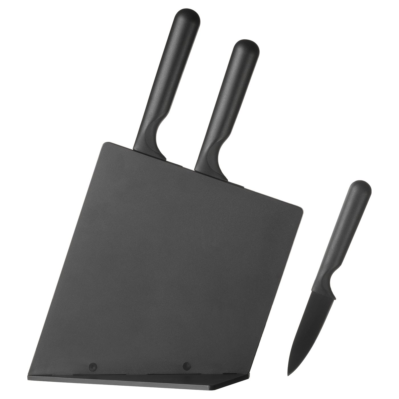 JÄMFÖRA イェムフォーラ ナイフ立て ナイフ3本付き, ブラック - IKEA