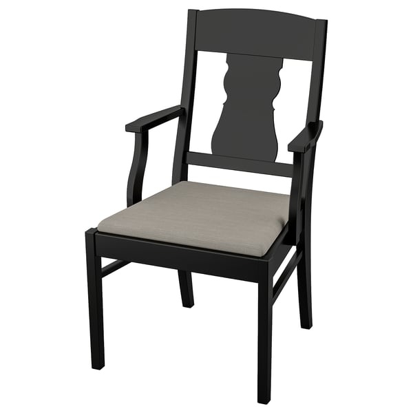 Ingatorp Chaise A Accoudoirs Noir Nolhaga Gris Beige Ikea
