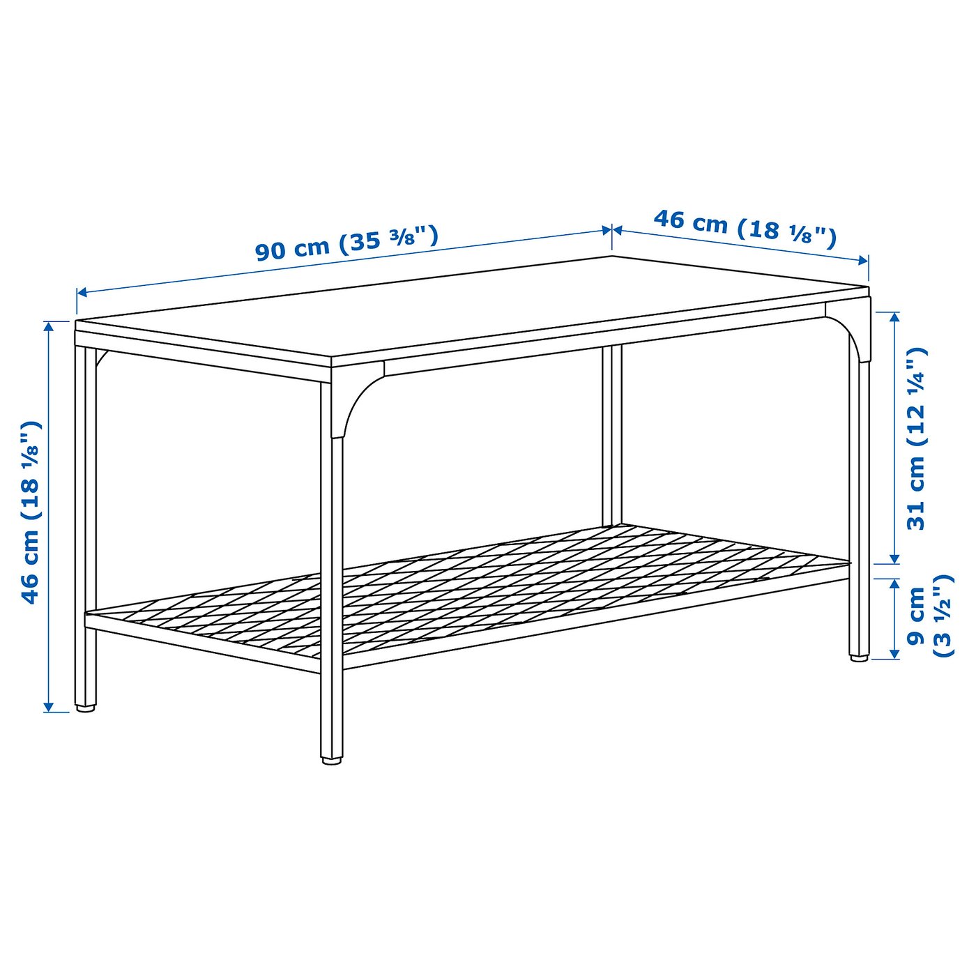 FJÄLLBO フィエルボ コーヒーテーブル, ブラック, 90x46 cm - IKEA