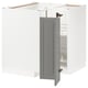 METOD メトード コーナーベースキャビネット 回転式収納付き, ホワイト/ボードビーン グレー, 88x88x80 cm
