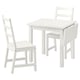 A NORDVIKEN dining set with a white square extendable table and matching chairs, designed for small spaces.