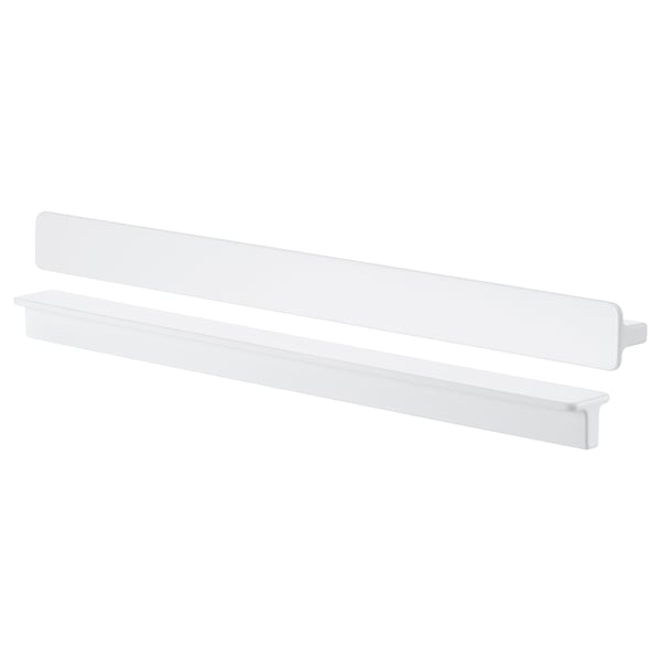 Two sleek HACKÅS white handles, smooth aluminum with modern design.