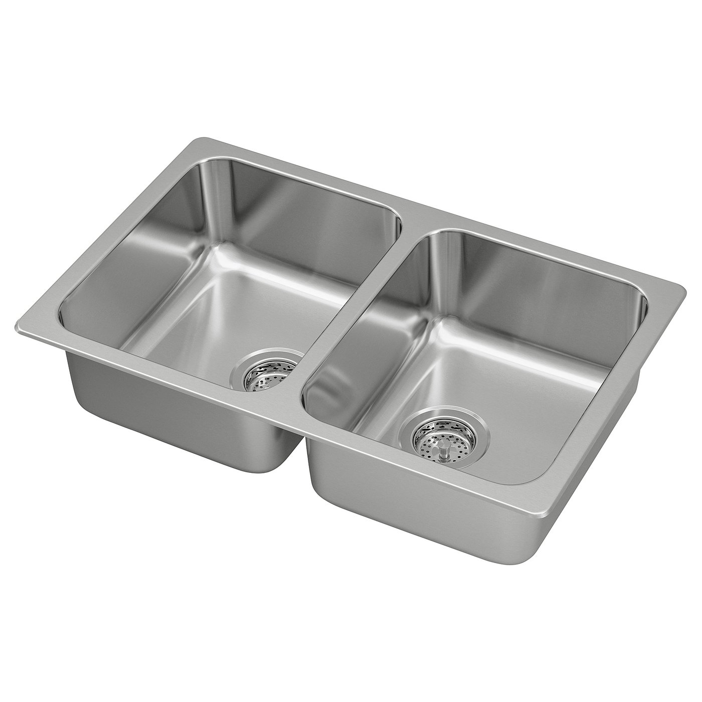 HILLESJÖN ヒッレショーン はめ込み式シンク 2ボウル