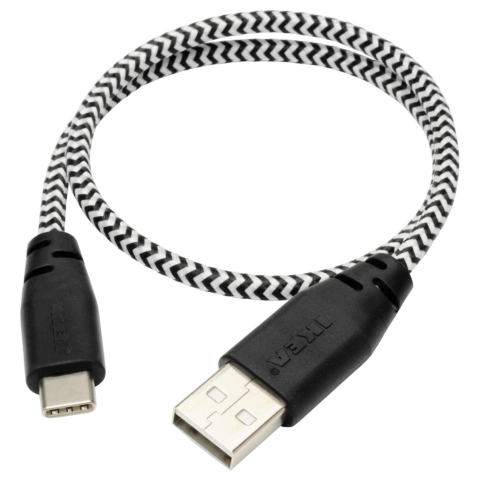 LILLHULT Câble USB typeC vers USB, noir/blanc, 0.4 m IKEA
