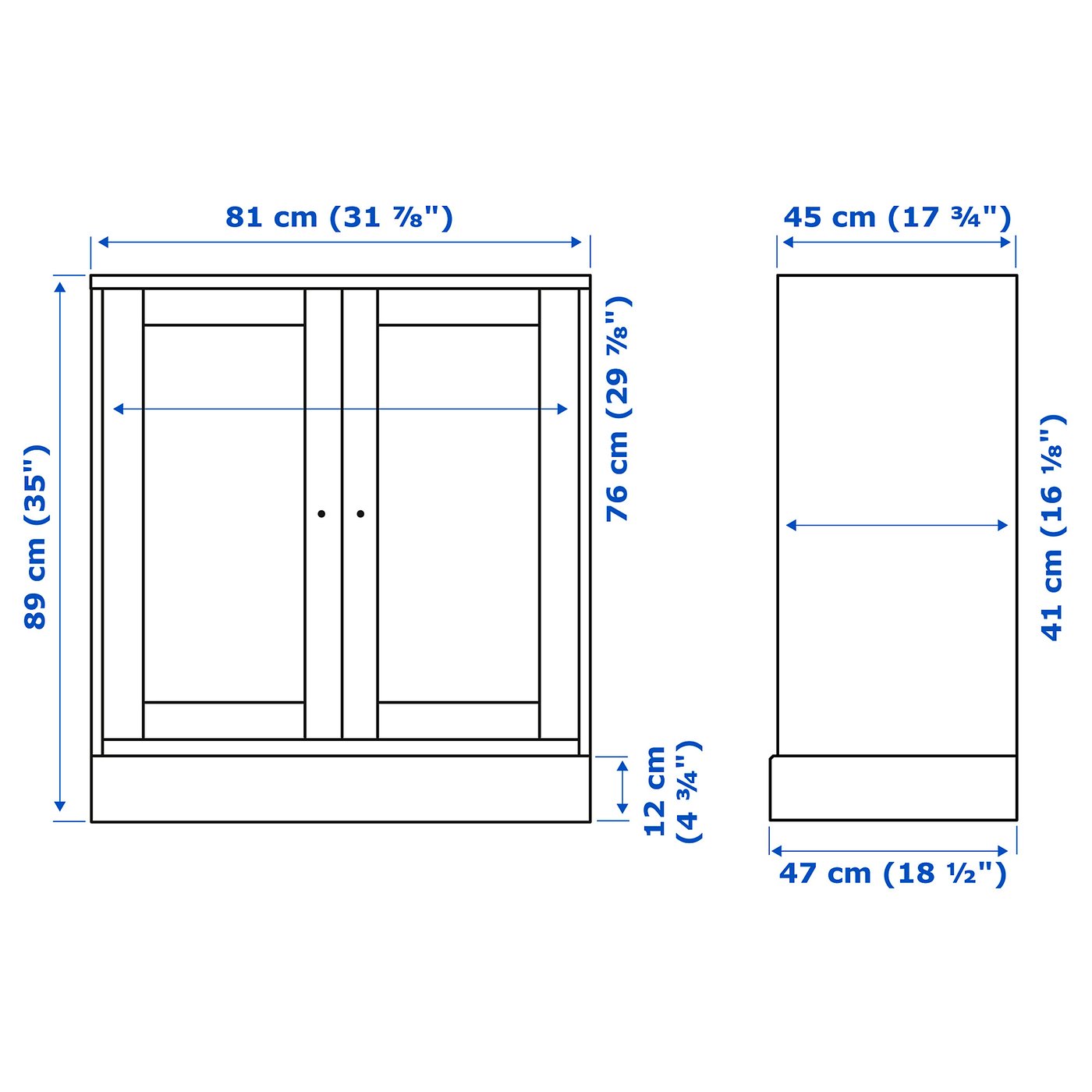 HAVSTA ハーヴスタ キャビネット 台座付き, ホワイト, 81x47x89