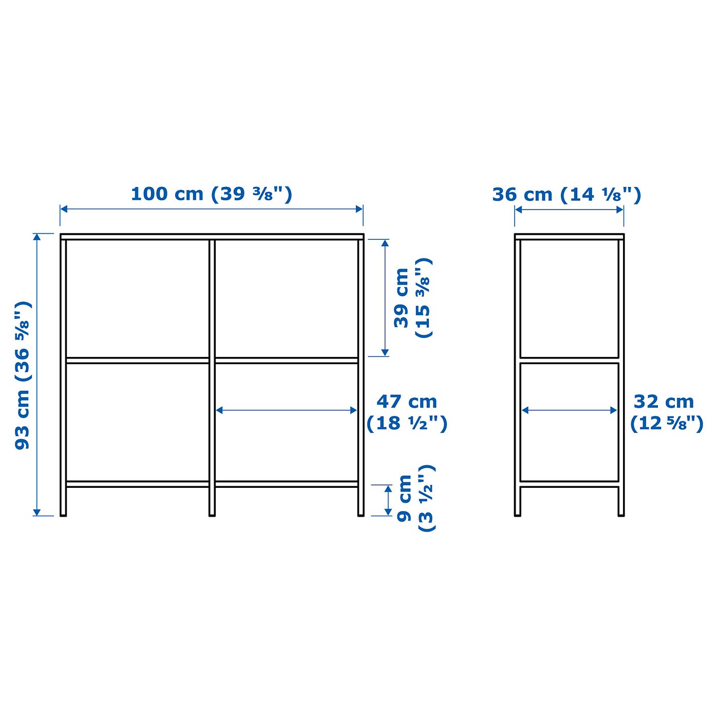 IKEA VITTSJÖ / ヴィットショー 100×93cm VITTSJÖ ヴィットショー シェルフユニット, ブラックブラウン
