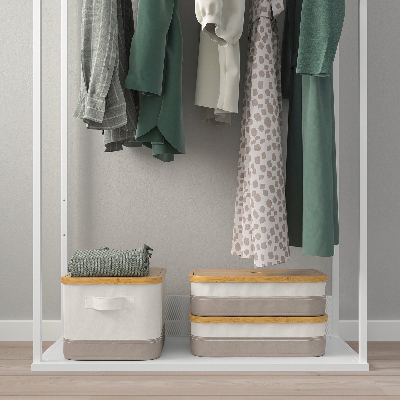 IKEA イケア ハンガーラック プラッツァ 収納 コートハンガー 棚 PLATSA プラッツァ オープンハンガーユニット, ホワイト
