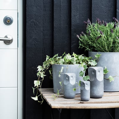 TONAD קישוט/סט 3 יחידות, ינשוף/אפור