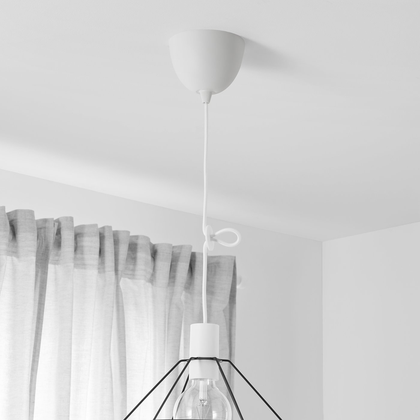 SUNNEBY スンネビ コードセット, ホワイト テキスタイル, 1.0 m