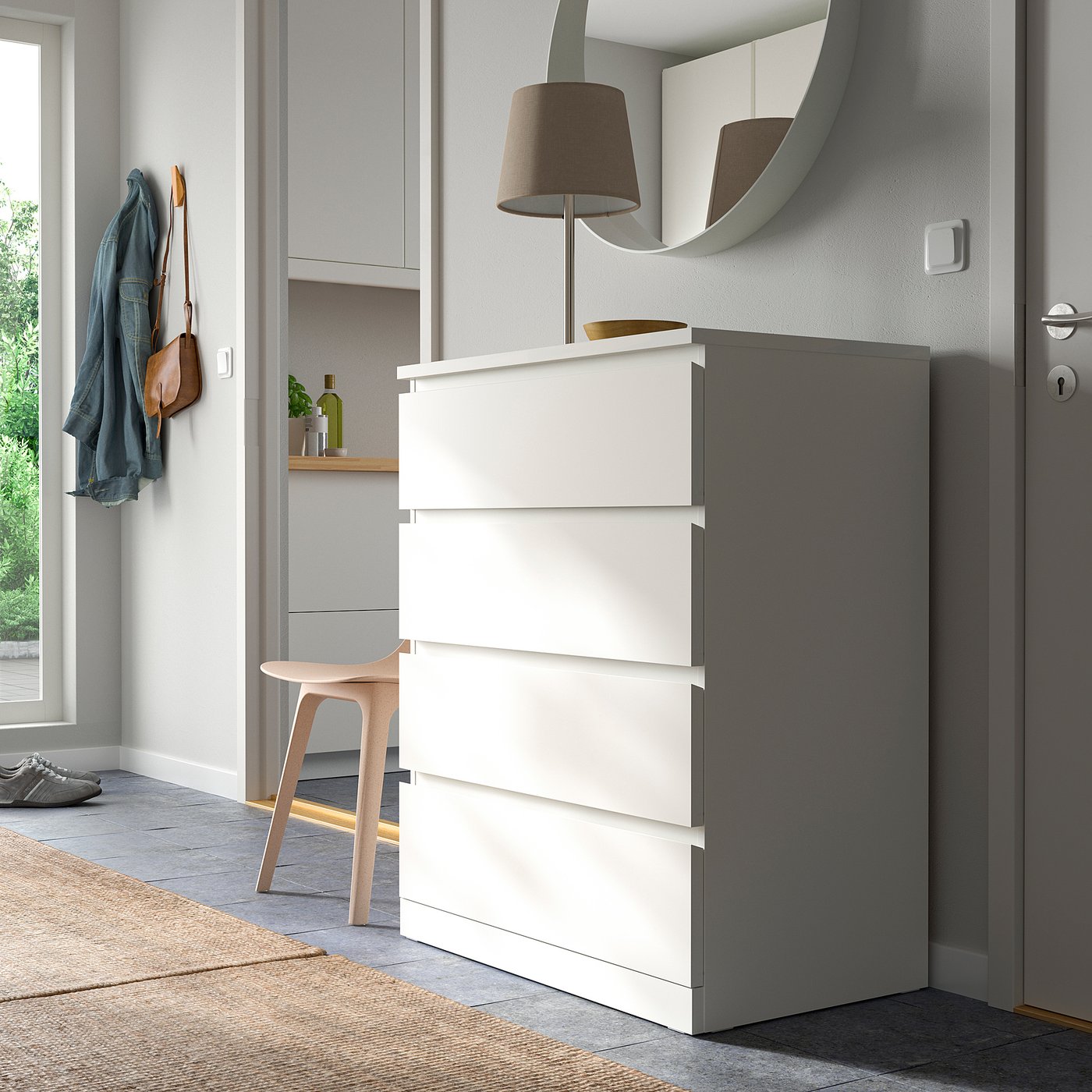 イケア IKEA MALM マルム チェスト（引き出し×4）ホワイト MALM マルム チェスト（引き出し×4）, ホワイト, 80x100 cm - IKEA
