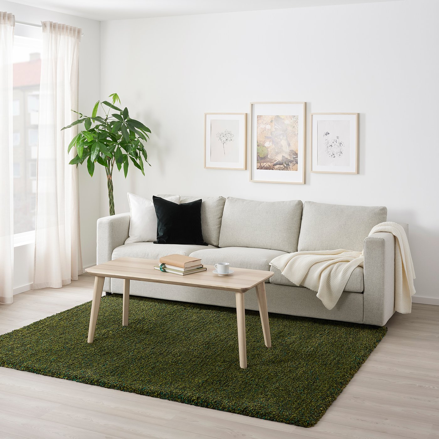 VINDUM ヴィンドゥム ラグ パイル長, グリーン, 170x230 cm - IKEA