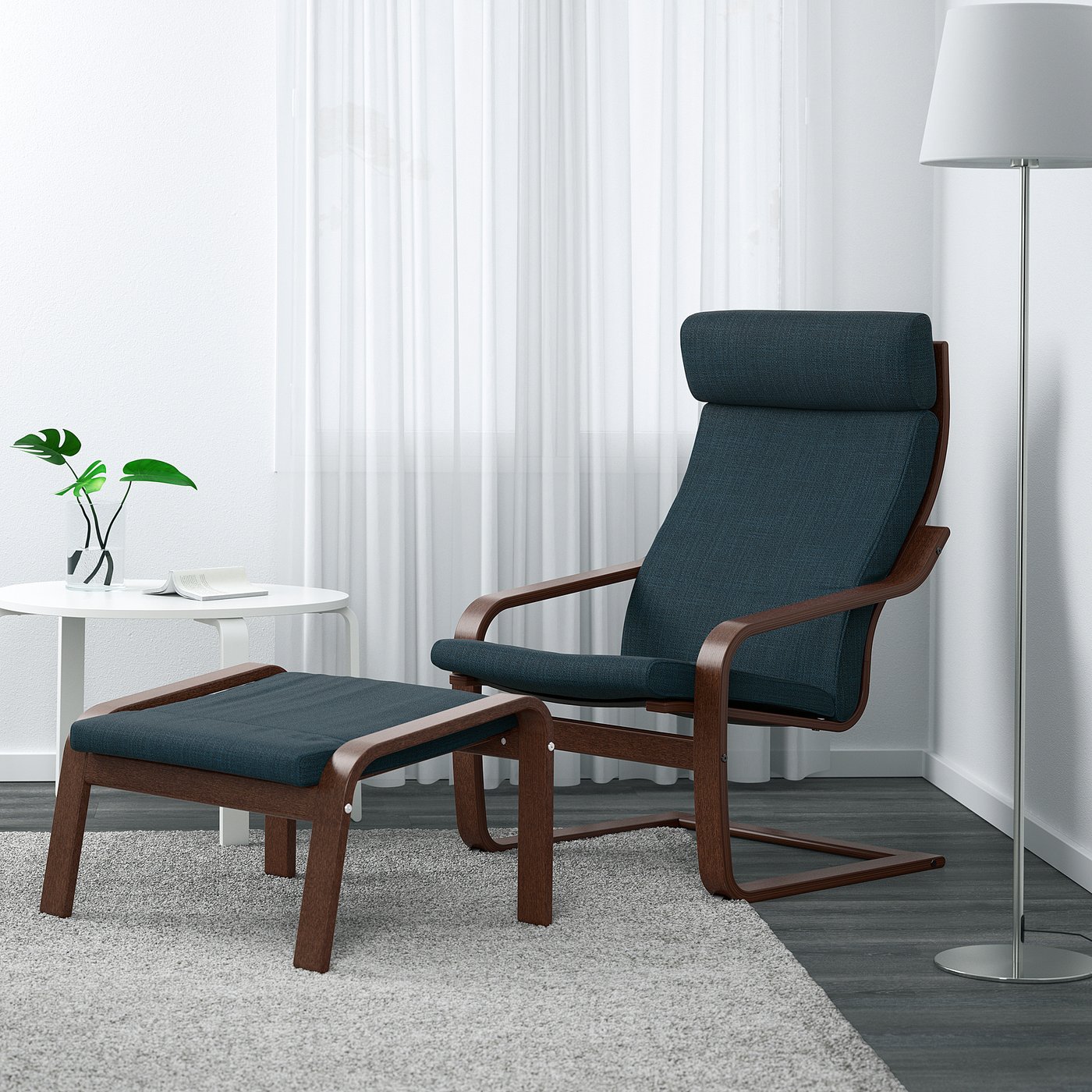 IKEA ポエング POÄNG オットマン付き　グリーン IKEA POÄNG ポエング グリーン オットマン付
