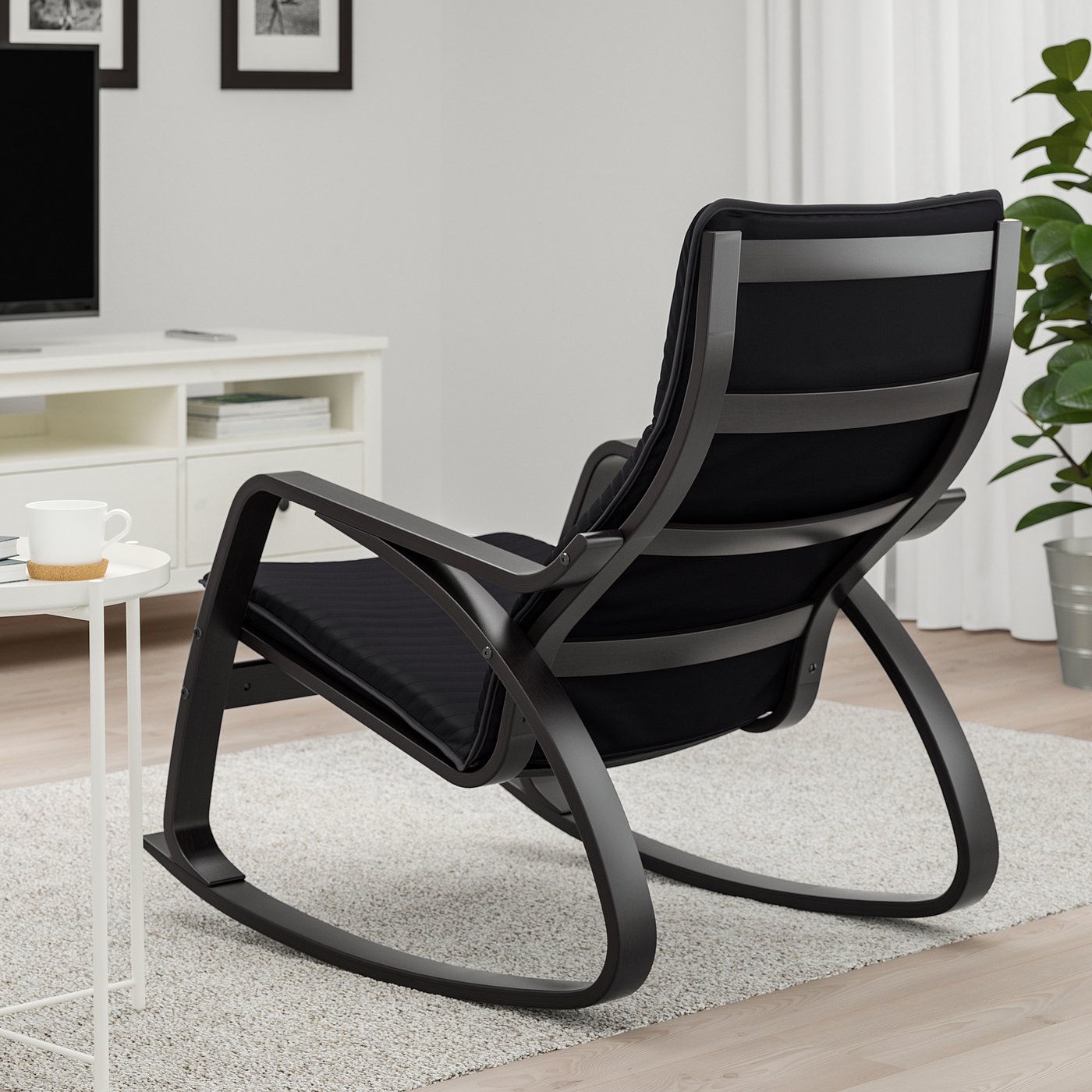 IKEA ポエング　一人掛けチェア POÄNG ポエング パーソナルチェア, バーチ材突き板/ヒッラレド