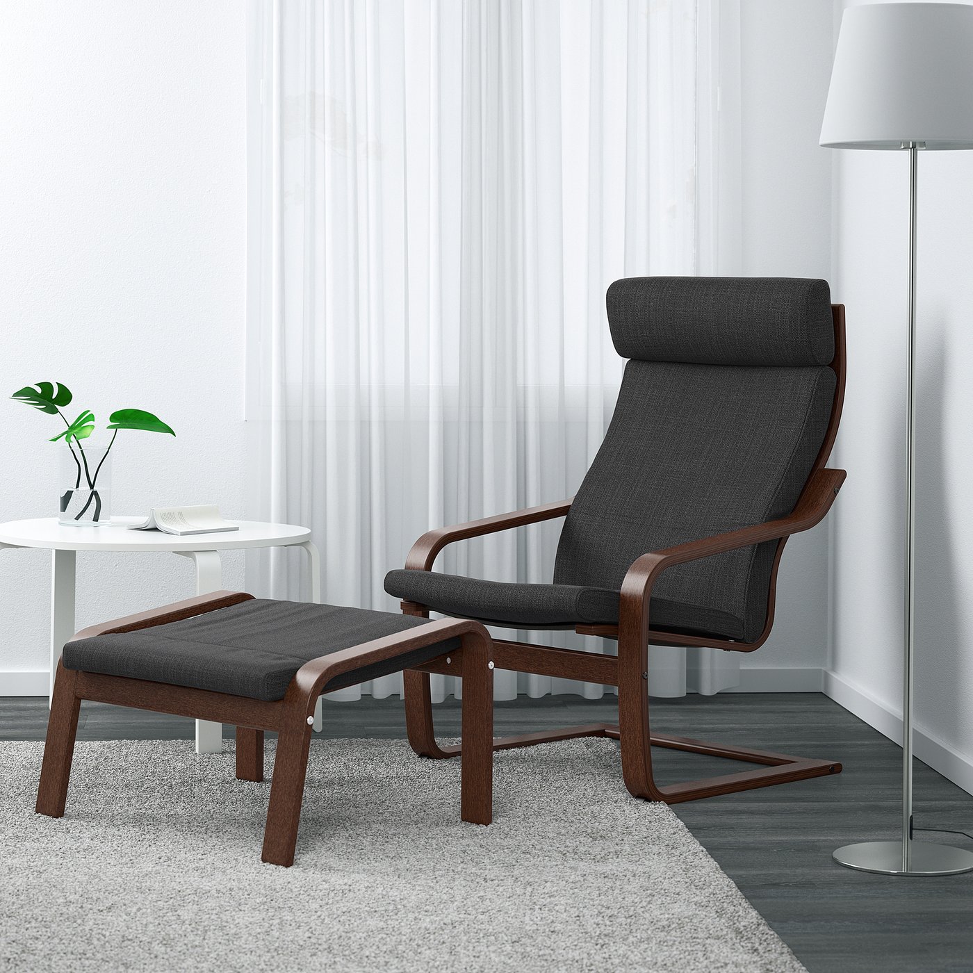 IKEA POÄNG ポエング パーソナルチェア, オットマン POÄNG ポエング パーソナルチェア＆オットマン, ブラウン